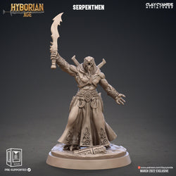 3D Printed Clay Cyanide Serpentmen Set Hyborian Age 28mm-32mm Ragnarok D&D (Online Only)