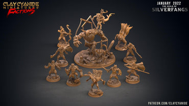 3D Printed Clay Cyanide Silverfangs Guild Werewolf Fox Tribes Factions Ragnarok D&D (Online Only)