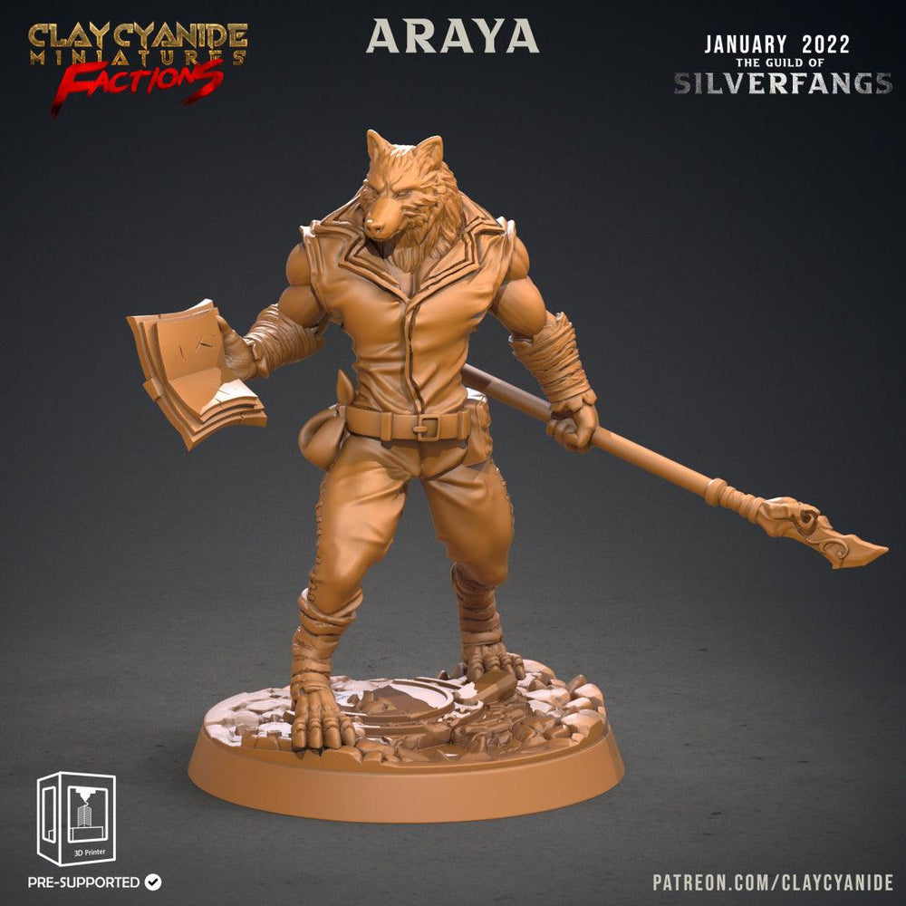 3D Printed Clay Cyanide Silverfangs Guild Werewolf Fox Tribes Factions Ragnarok D&D (Online Only)