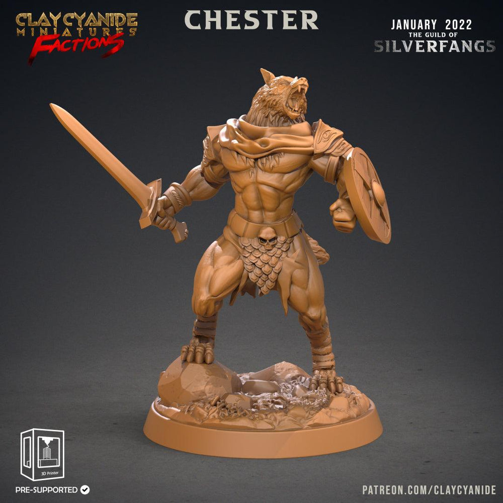 3D Printed Clay Cyanide Silverfangs Guild Werewolf Fox Tribes Factions Ragnarok D&D (Online Only)