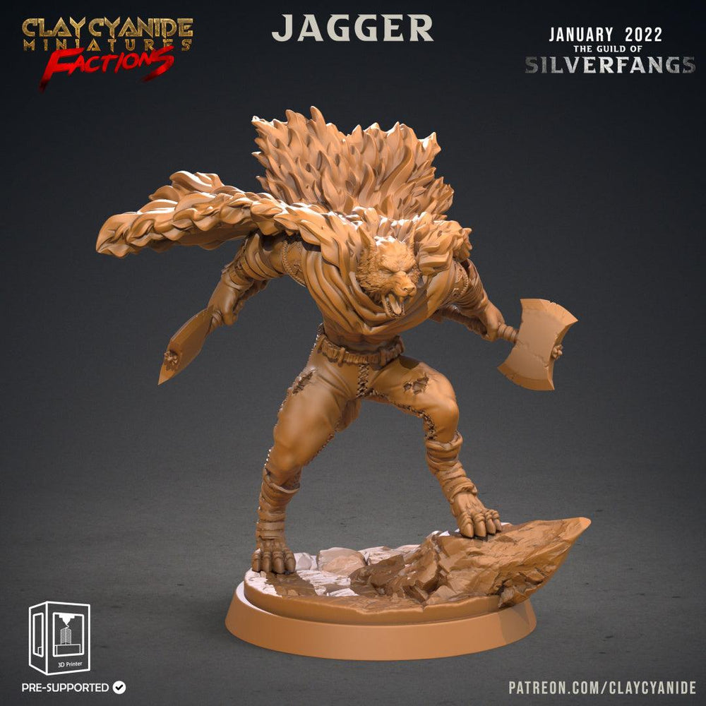 3D Printed Clay Cyanide Silverfangs Guild Werewolf Fox Tribes Factions Ragnarok D&D (Online Only)