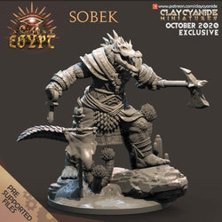 3D Printed Clay Cyanide Sobek Egyptian Mythology 28 32 mm D&D (Online Only)