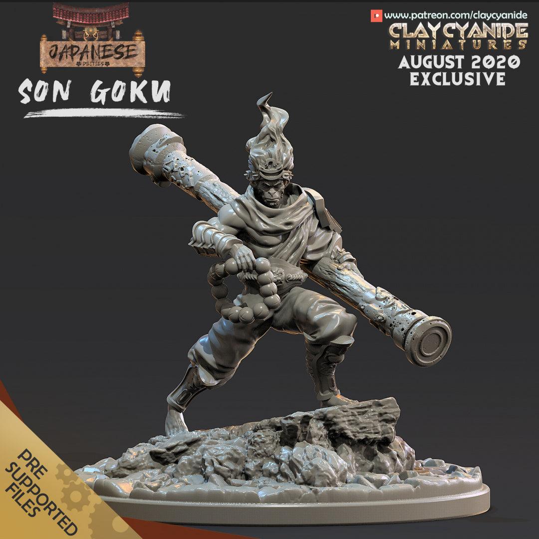 3D Printed Clay Cyanide Son Goku Monkey King Warrior Japanese Deities Ragnarok D&D (Online Only)