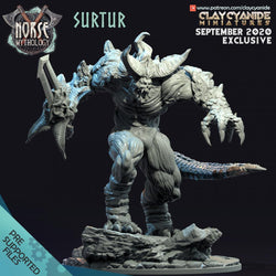 3D Printed Clay Cyanide Surtur Norse Mythology 28 32 mm D&D (Online Only)
