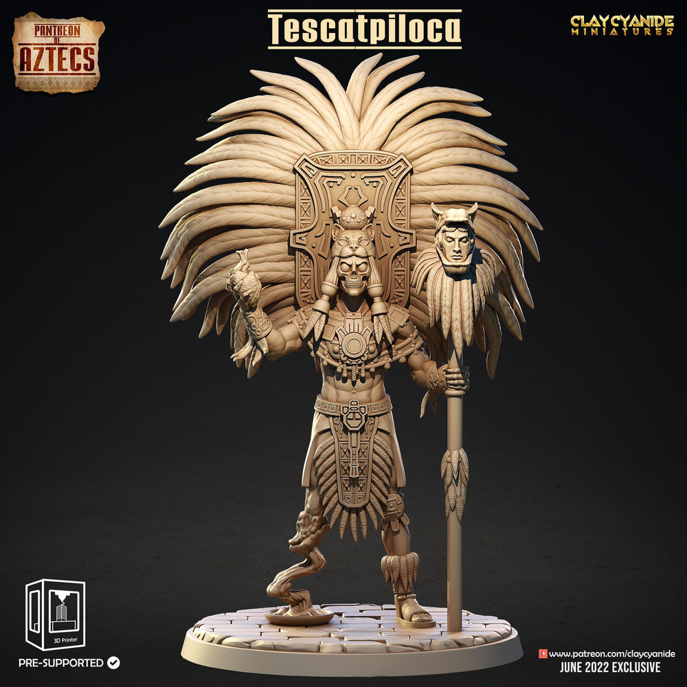 3D Printed Clay Cyanide Tescatpiloca Pantheon of Aztecs Ragnarok D&D (Online Only)