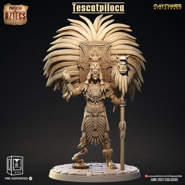 3D Printed Clay Cyanide Tescatpiloca Pantheon of Aztecs Ragnarok D&D (Online Only)
