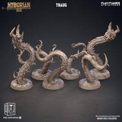 3D Printed Clay Cyanide Thaug Tentacle Monster Hyborean Age 28mm -32mm Ragnarok D&D (Online Only)