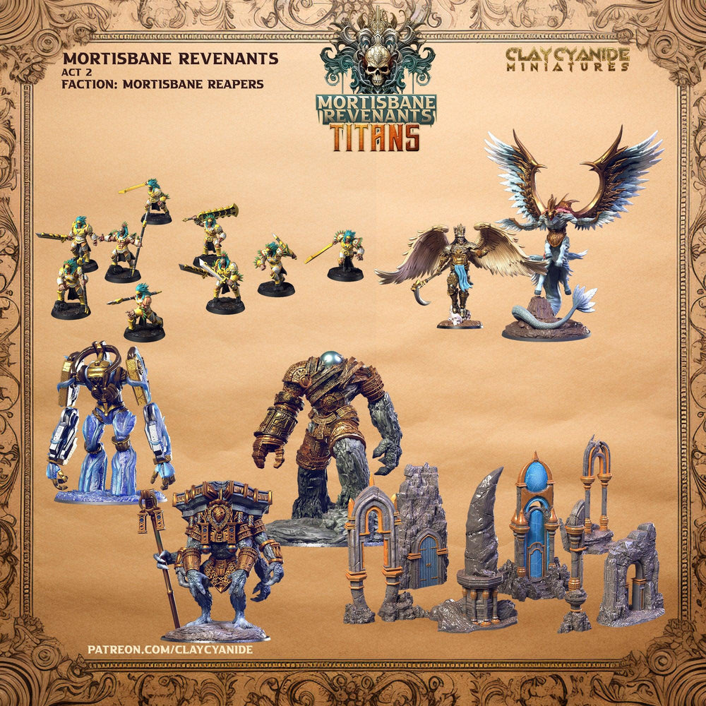 3D Printed Clay Cyanide Titan Terrain Set Mortisbane Titans Set 28 32 mm D&D (Online Only)