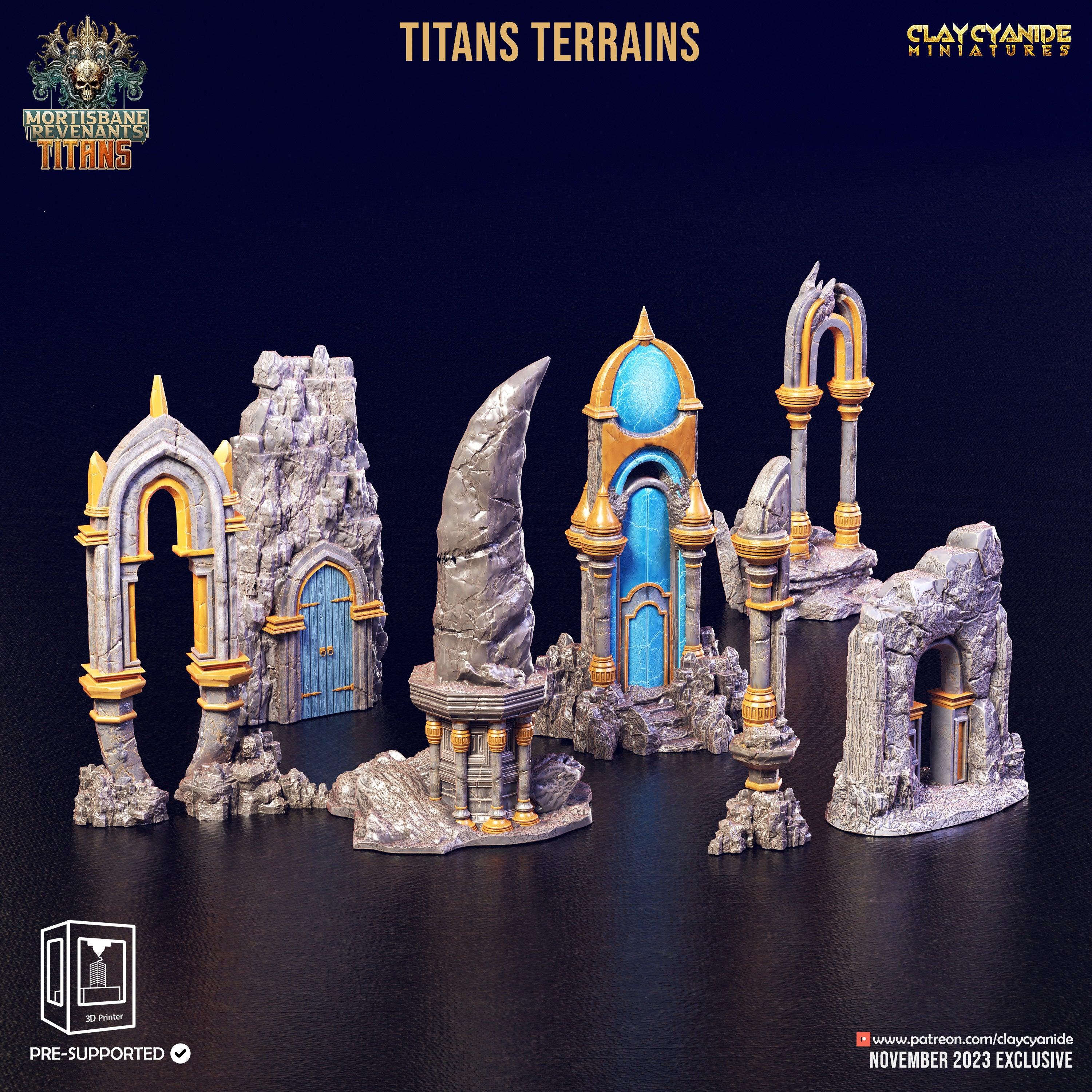 3D Printed Clay Cyanide Titan Terrain Set Mortisbane Titans Set 28 32 mm D&D (Online Only)