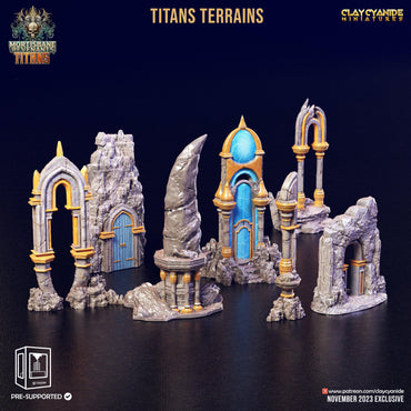 3D Printed Clay Cyanide Titan Terrain Set Mortisbane Titans Set 28 32 mm D&D (Online Only)