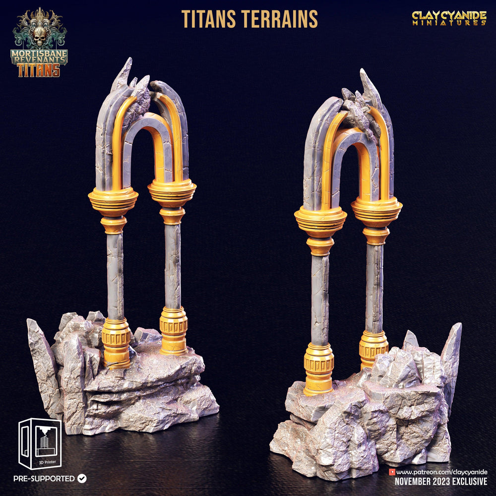 3D Printed Clay Cyanide Titan Terrain Set Mortisbane Titans Set 28 32 mm D&D (Online Only)