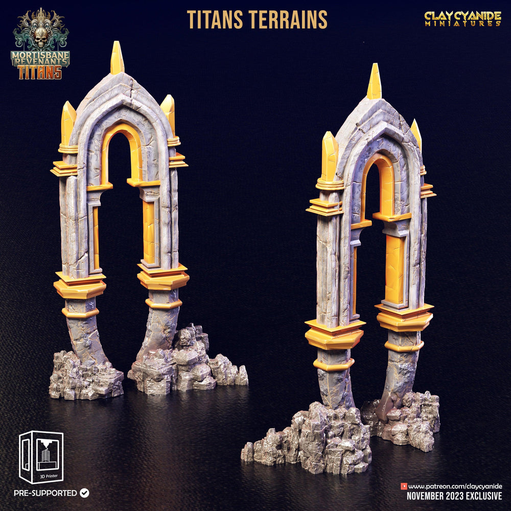 3D Printed Clay Cyanide Titan Terrain Set Mortisbane Titans Set 28 32 mm D&D (Online Only)
