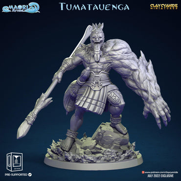 3D Printed Clay Cyanide Tumatauenga Maori Mythos 28mm-32mm Ragnarok D&D (Online Only)