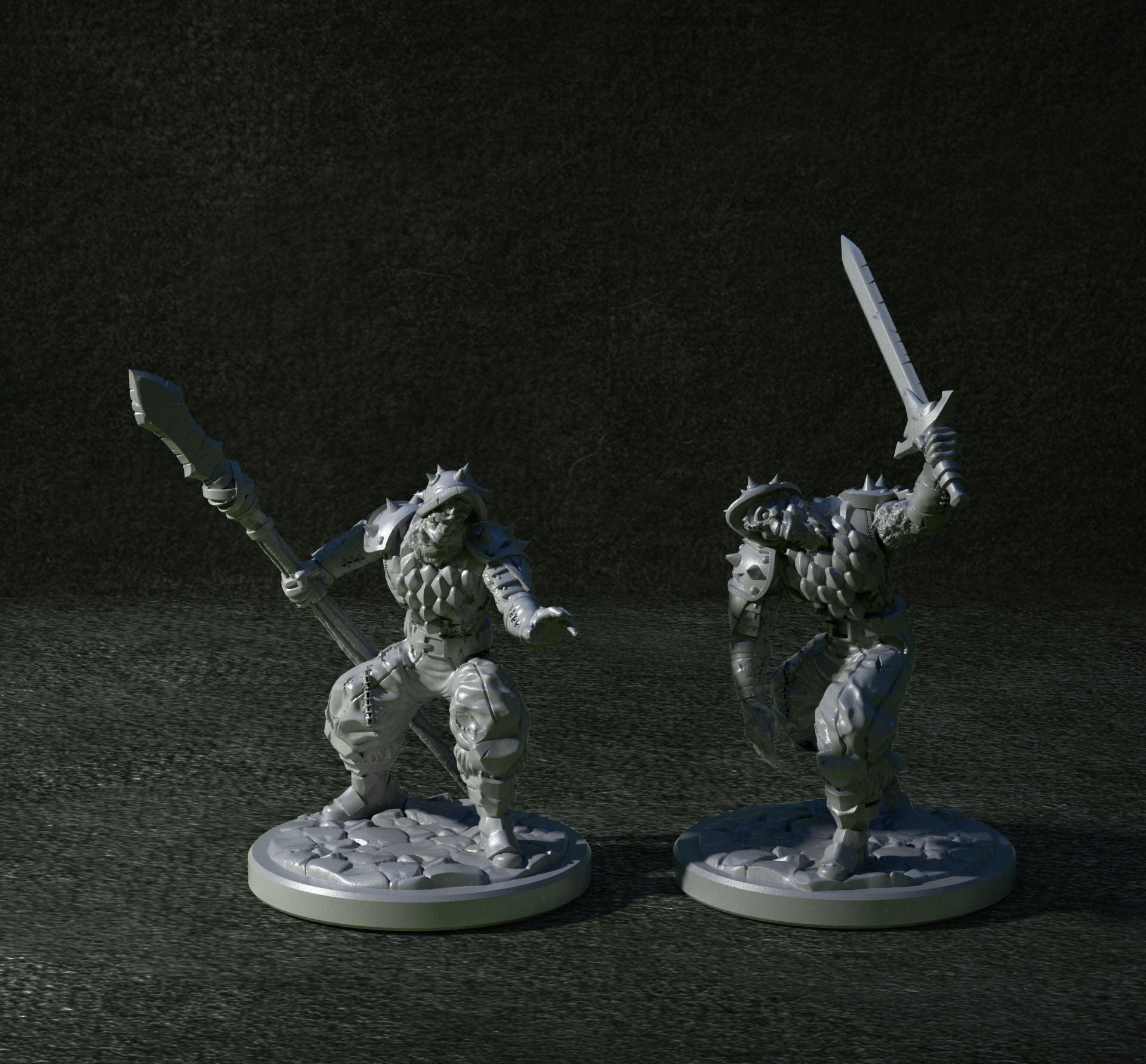 3D Printed Clay Cyanide Two Undead Soldiers 28mm-32mm Ragnarok D&D (Online Only)
