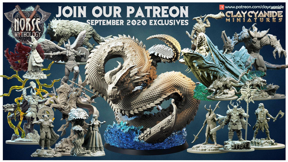 3D Printed Clay Cyanide Vidar Norse Mythology 28 32 mm D&D (Online Only)