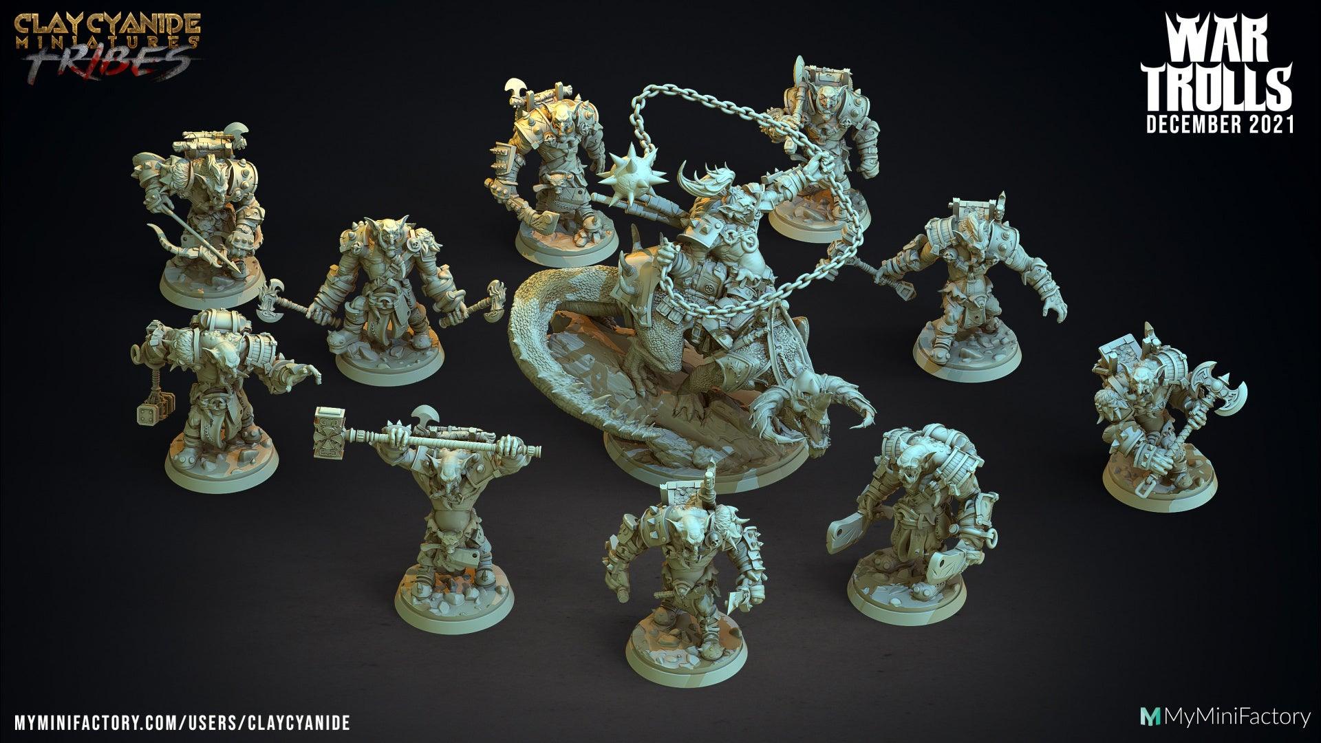 3D Printed Clay Cyanide War Trolls Tribes Factions Ragnarok D&D (Online Only)