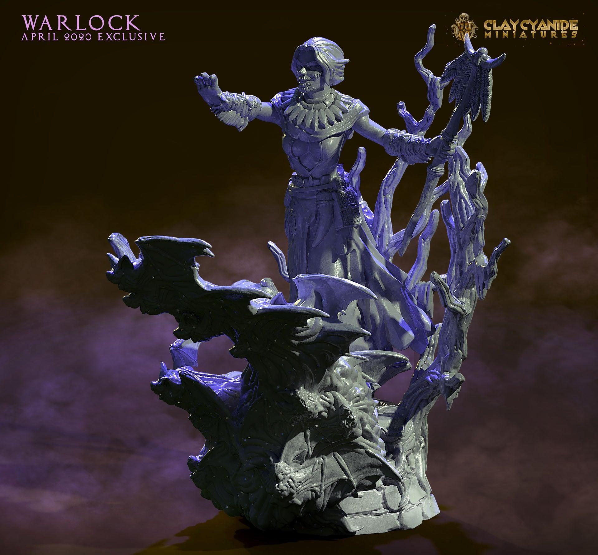 3D Printed Clay Cyanide Warlock 28mm-32mm Ragnarok D&D (Online Only)
