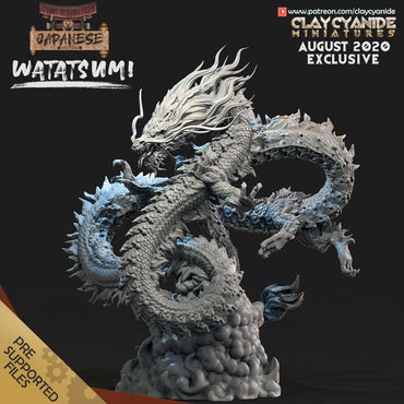 3D Printed Clay Cyanide Watatsumi Japanese Deities Ragnarok D&D (Online Only)