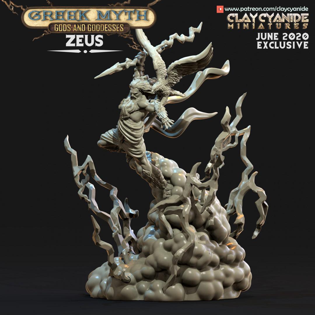 3D Printed Clay Cyanide Zeus Greek Myth Gods and Goddesses Ragnarok D&D (Online Only)