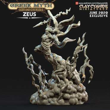 3D Printed Clay Cyanide Zeus Greek Myth Gods and Goddesses Ragnarok D&D (Online Only)
