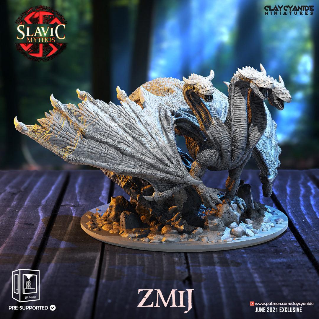 3D Printed Clay Cyanide Zmij Hydra Dragon Slavic Mythos Ragnarok D&D (Online Only)