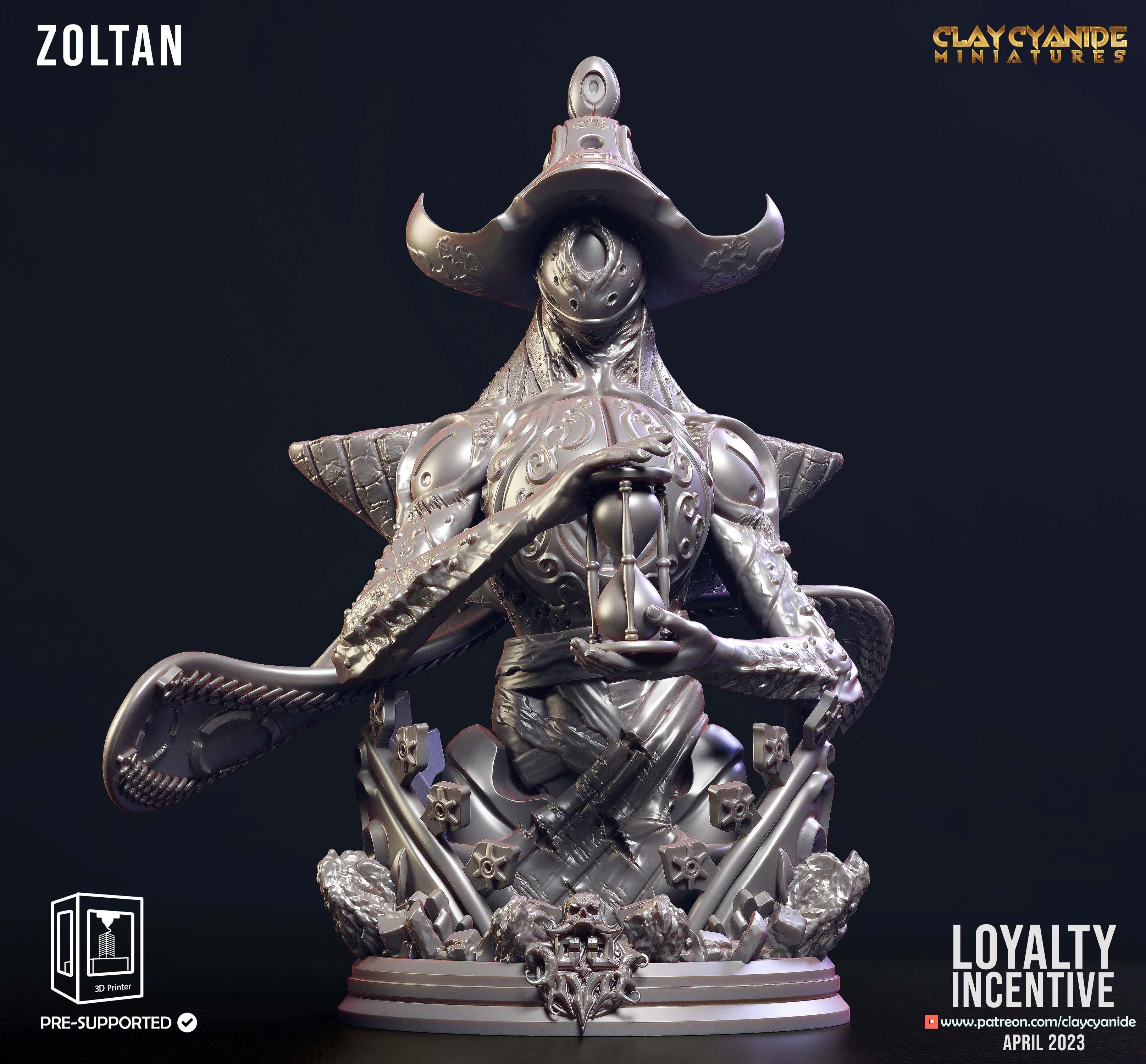 3D Printed Clay Cyanide Zoltan 28 32 mm D&D (Online Only)