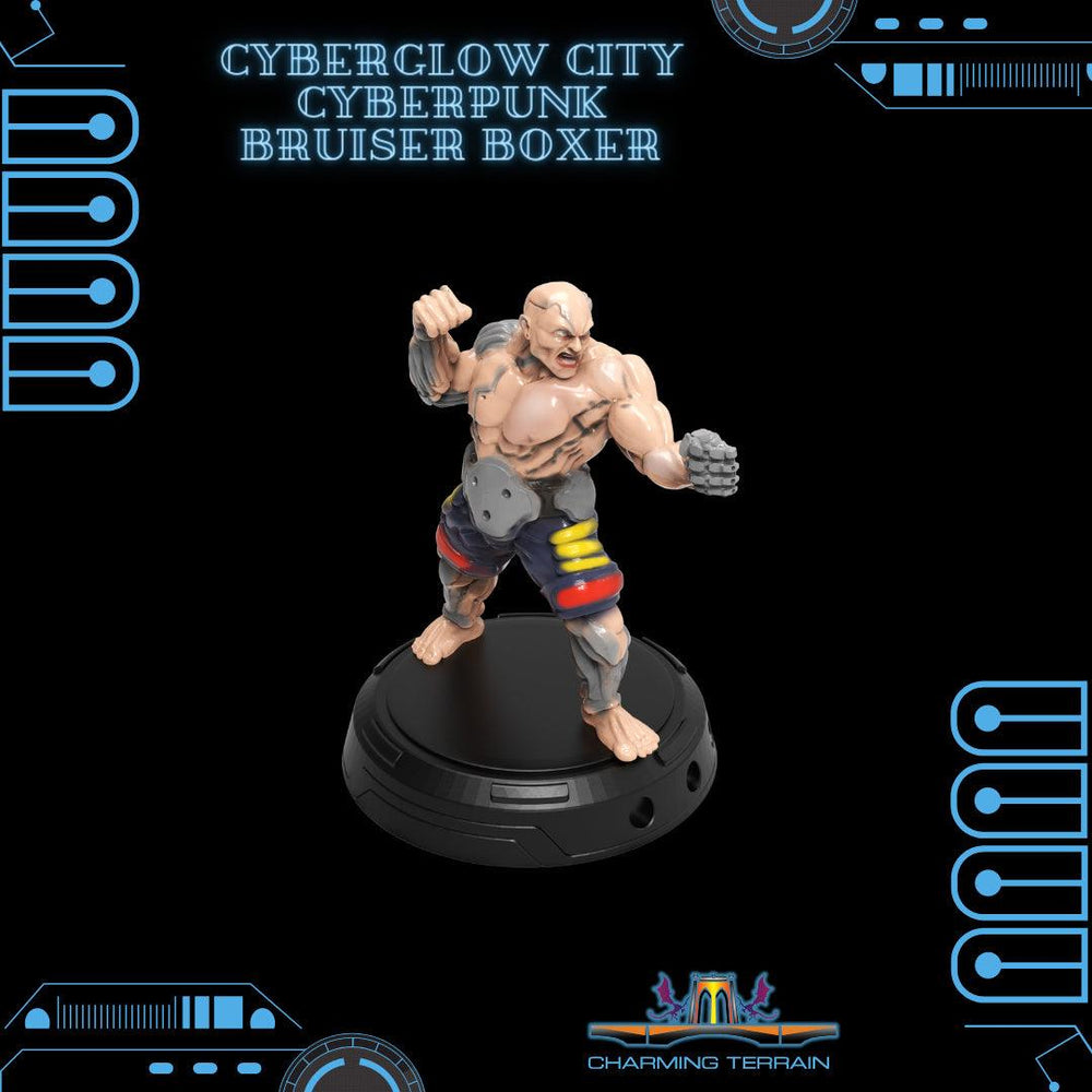 3D Printed Cyberglow City Cyberpunk Bruiser Boxer Fighter Miniature  - 28mm 32mm (Online Only)