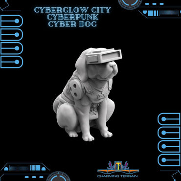 3D Printed Cyberglow City Cyberpunk Cyber Dog Miniature  - 28mm 32mm (Online Only)