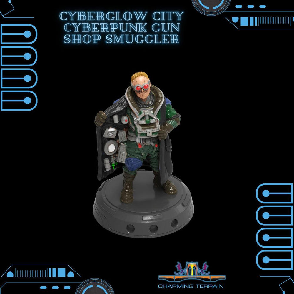 3D Printed Cyberglow City Cyberpunk Gun Shop Smuggler Miniature  - 28mm 32mm (Online Only)