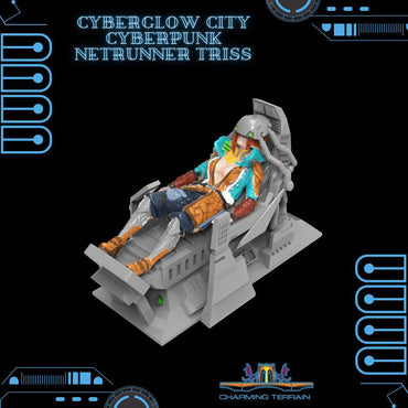3D Printed Cyberglow City Cyberpunk Netrunner Triss Miniature  - 28mm 32mm (Online Only)