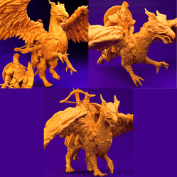 3D Printed Dwarf’s Army Nafarrate - Dwarf Griffon Rider Set 28mm 32mm Ragnarok D&D (Online Only)