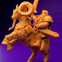 3D Printed Dwarf’s Army Nafarrate - Dwarf Ram Goat Rider Set 28mm 32mm Ragnarok D&D (Online Only)