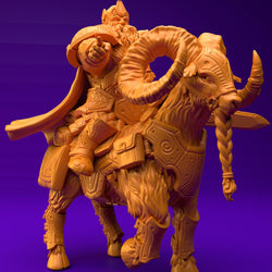 3D Printed Dwarf’s Army Nafarrate - Dwarf Ram Goat Rider Set 28mm 32mm Ragnarok D&D (Online Only)