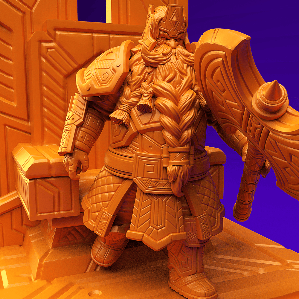 3D Printed Dwarf’s Army Nafarrate - Dwarf Throne Mimic Set 28mm 32mm Ragnarok D&D (Online Only)