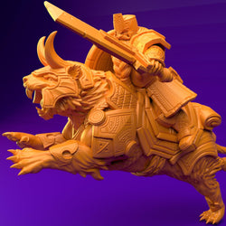 3D Printed Dwarf’s Army Nafarrate - Dwarf Tiger Rider Set 28mm 32mm Ragnarok D&D (Online Only)