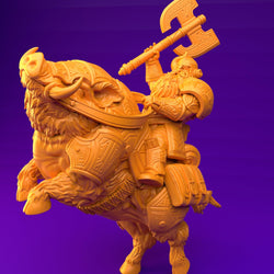 3D Printed Dwarf’s Army Nafarrate - Dwarf Wild Pig Boar Rider Set 28mm 32mm Ragnarok D&D (Online Only)