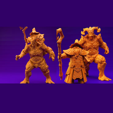3D Printed Dwarf’s Army Nafarrate - Dwarf Wizard Ent Rider Set 28mm 32mm Ragnarok D&D (Online Only)