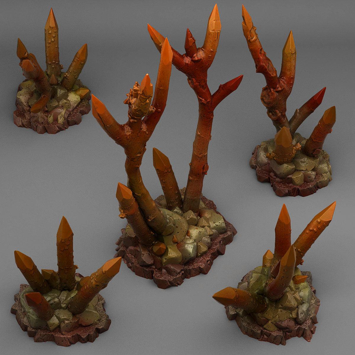 3D Printed Fantastic Plants and Rocks Abandoned Dangerous Sticks 28mm - 32mm D&D Wargaming (Online Only)