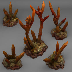 3D Printed Fantastic Plants and Rocks Abandoned Dangerous Sticks 28mm - 32mm D&D Wargaming (Online Only)