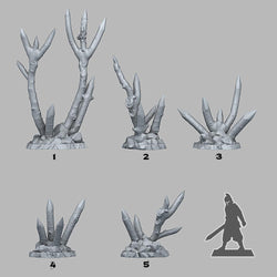 3D Printed Fantastic Plants and Rocks Abandoned Dangerous Sticks 28mm - 32mm D&D Wargaming (Online Only)