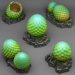 3D Printed Fantastic Plants and Rocks Abandoned Dragons Eggs 28mm - 32mm D&D Wargaming (Online Only)