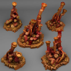3D Printed Fantastic Plants and Rocks Abandonned Acid Pipes 28mm - 32mm D&D Wargaming (Online Only)