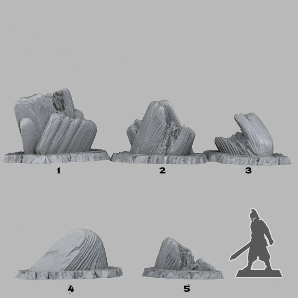 3D Printed Fantastic Plants and Rocks Acid Melted Stones 28mm - 32mm D&D Wargaming (Online Only)