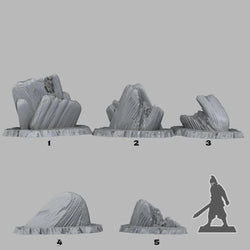 3D Printed Fantastic Plants and Rocks Acid Melted Stones 28mm - 32mm D&D Wargaming (Online Only)