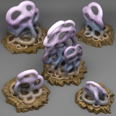 3D Printed Fantastic Plants and Rocks Aggressive Shapeless Mushrooms 28mm - 32mm D&D Wargaming (Online Only)