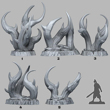 3D Printed Fantastic Plants and Rocks Aggressive Strange Brambles 28mm - 32mm D&D Wargaming (Online Only)