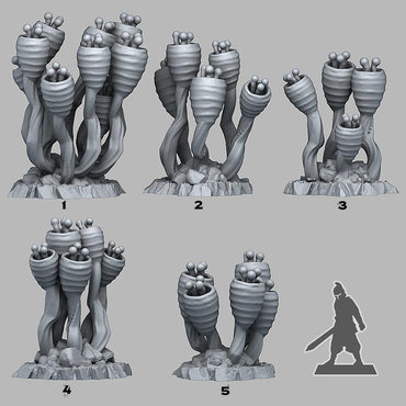 3D Printed Fantastic Plants and Rocks Alien Anemone 28mm - 32mm D&D Wargaming (Online Only)