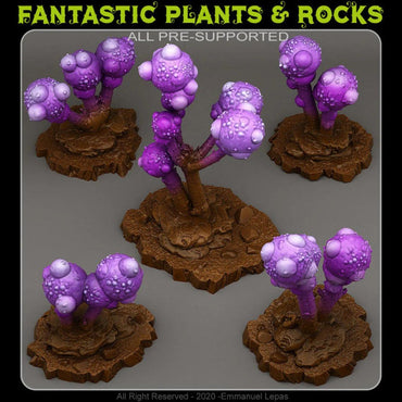 3D Printed Fantastic Plants and Rocks Alien Bulbs 28mm - 32mm D&D Wargaming (Online Only)