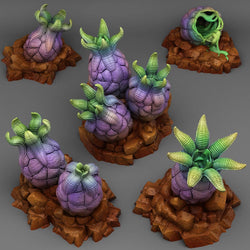 3D Printed Fantastic Plants and Rocks Alien Eggs 28mm - 32mm D&D Wargaming (Online Only)