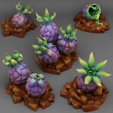 3D Printed Fantastic Plants and Rocks Alien Eggs 28mm - 32mm D&D Wargaming (Online Only)